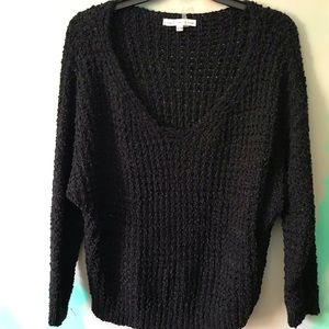 V neck cable sweater